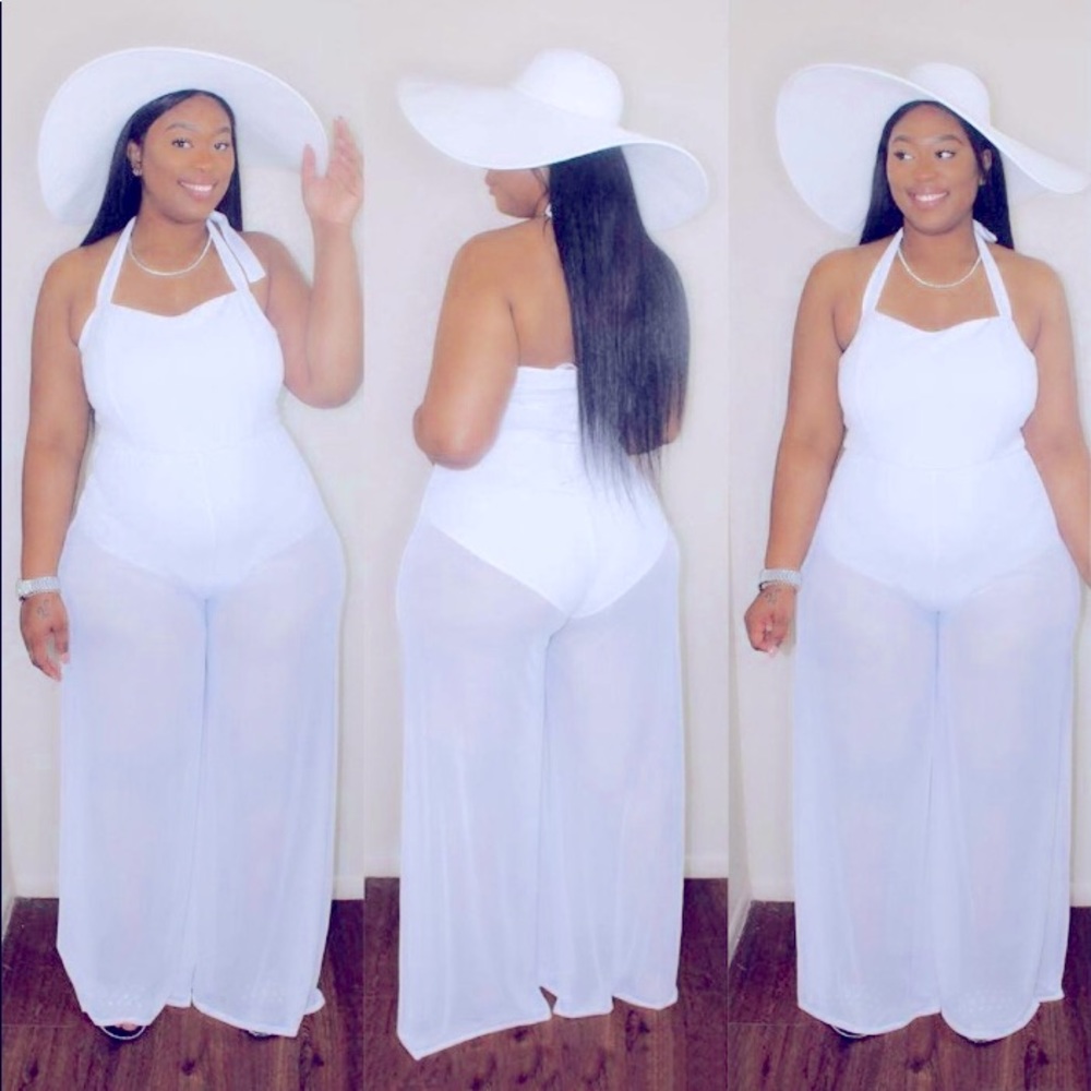 Sexy Women One Piece - Summer Mesh See Through Long Pants Set Vacation Outfits